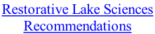 Restorative Lake Sciences  Recommendations